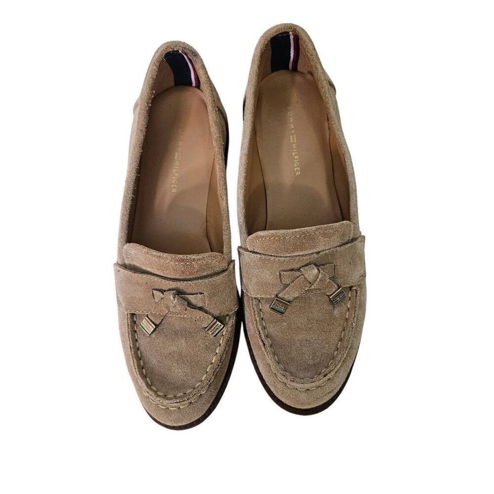 Tommy Hilfiger tan suede loafers. Size 7.5.